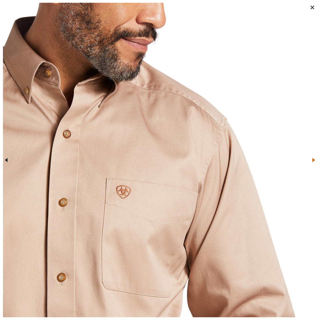 Ariat - 10000505- Men's Solid Twill Classic Fit Shirt- Khaki