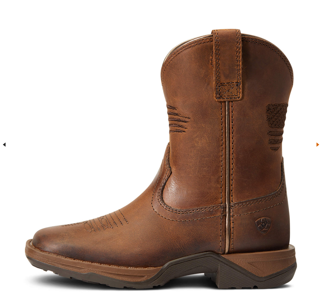 Ariat - 10040367- Kid's Anthem Patriot Western Boot- Brown