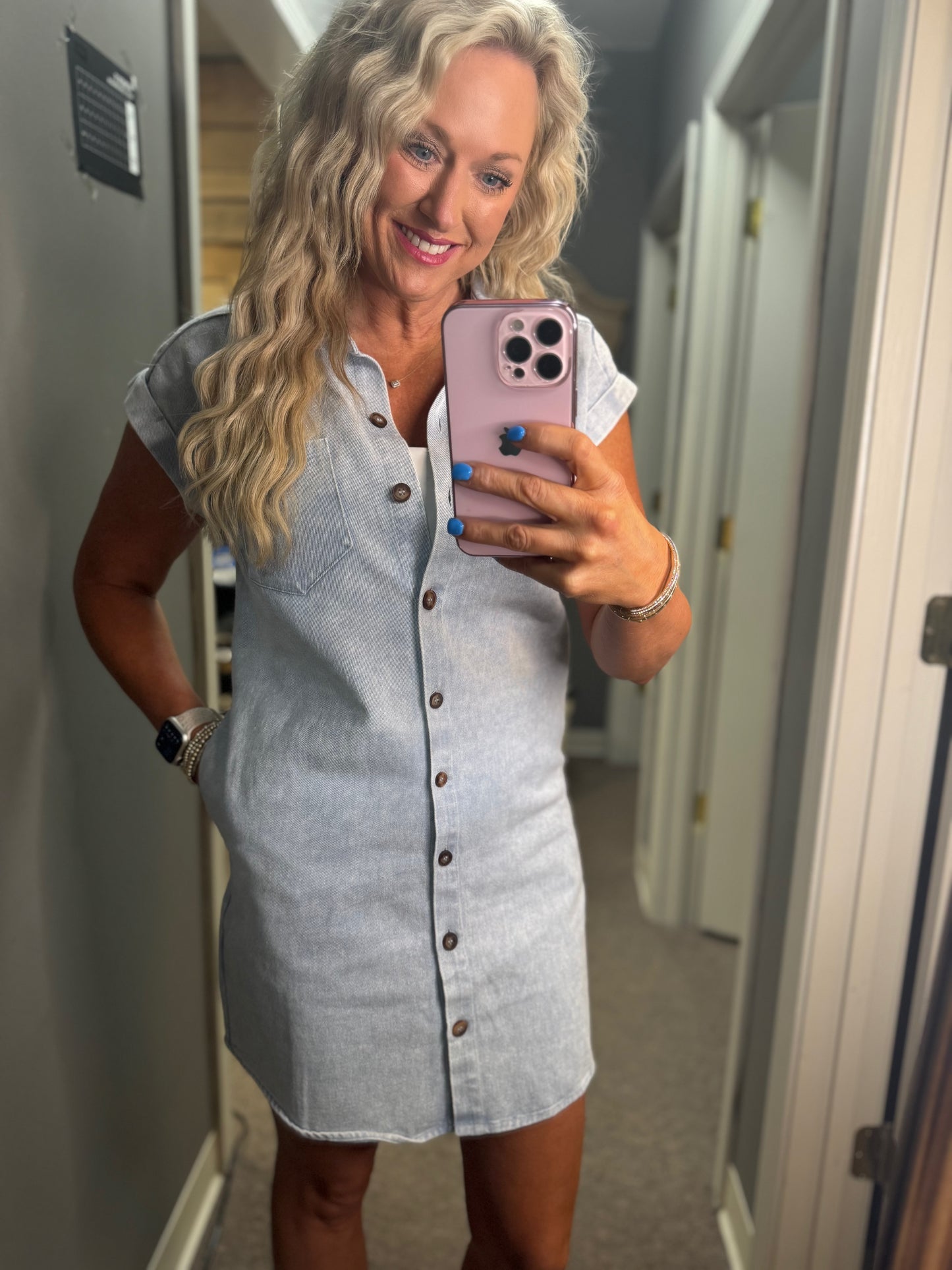 Washed Twill Shirt Dress