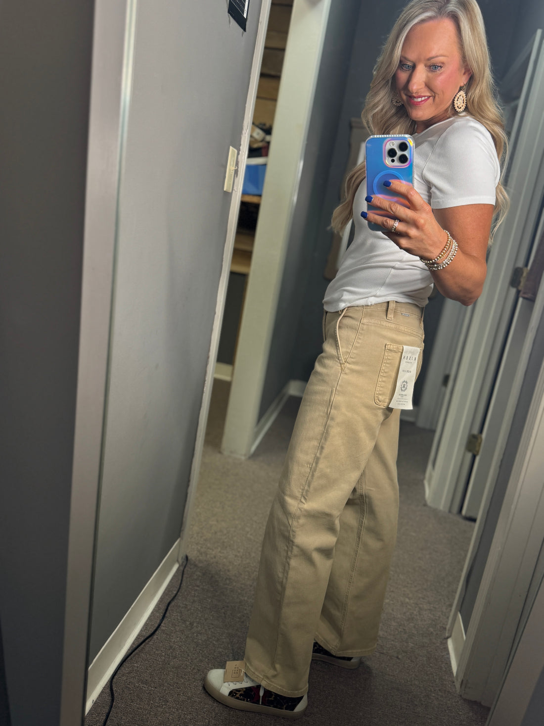 Tummy Control Mid Rise Fit Ankle Baggy Pants
