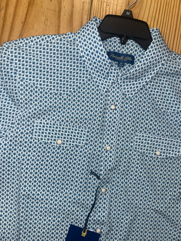 Mens Short Sleeve Snap Button