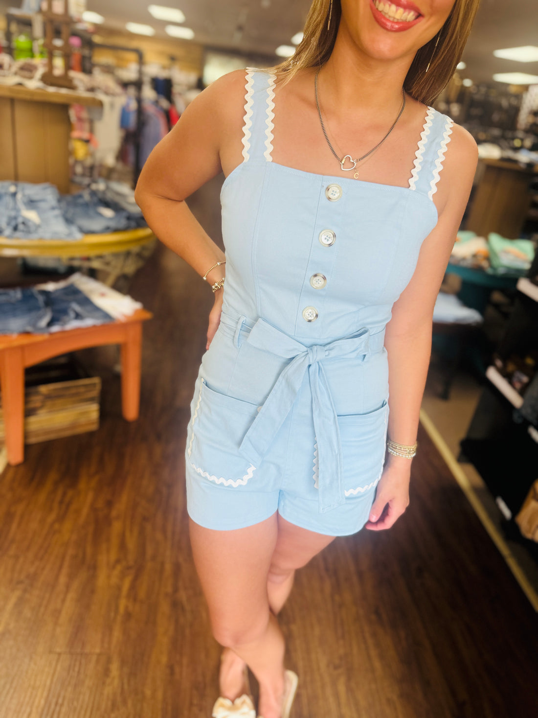 Adorable Powder Blue Denim Romper