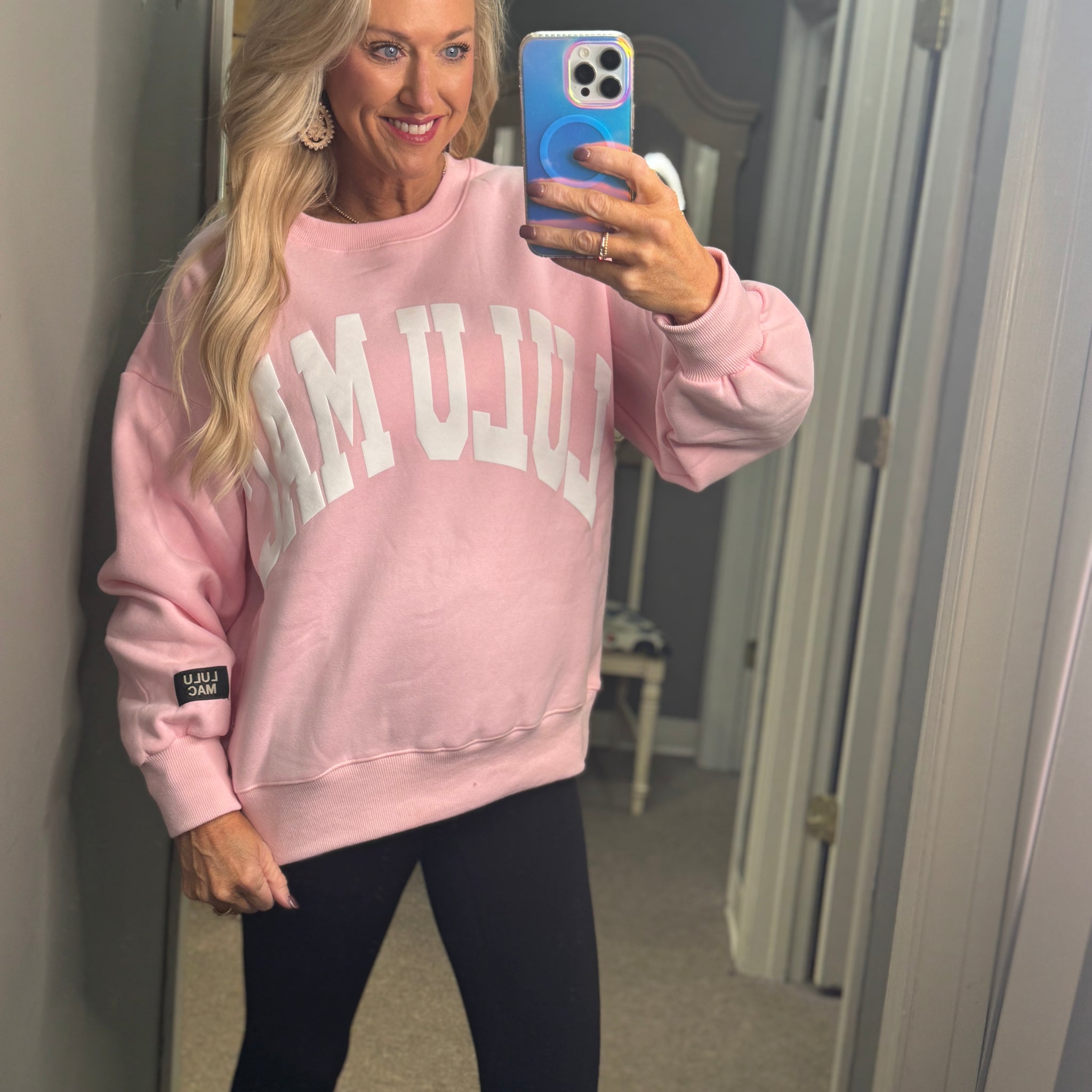 Lulu Mac Sweatshirt | Light Pink/White