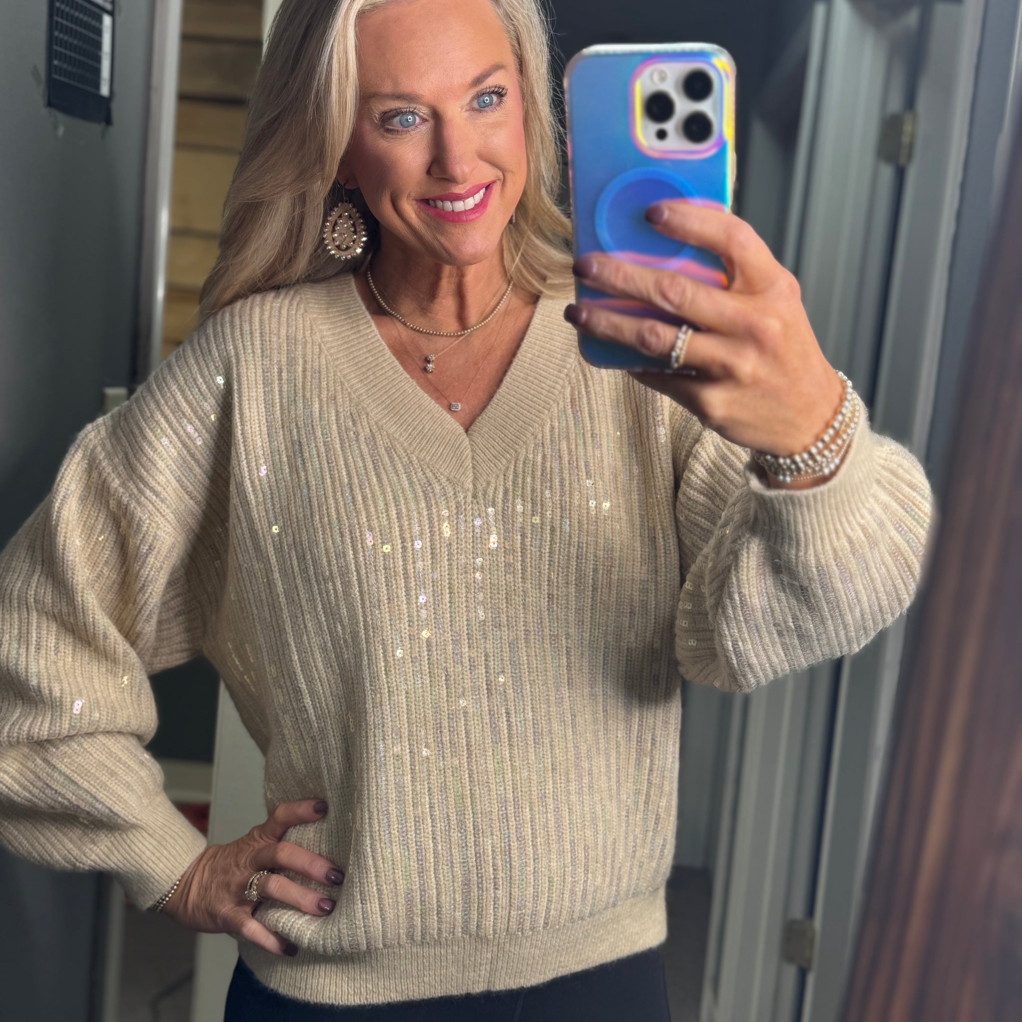 Holiday Sequin Sweater