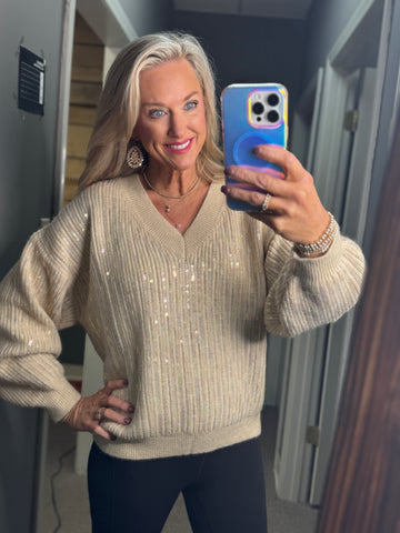 Holiday Sequin Sweater
