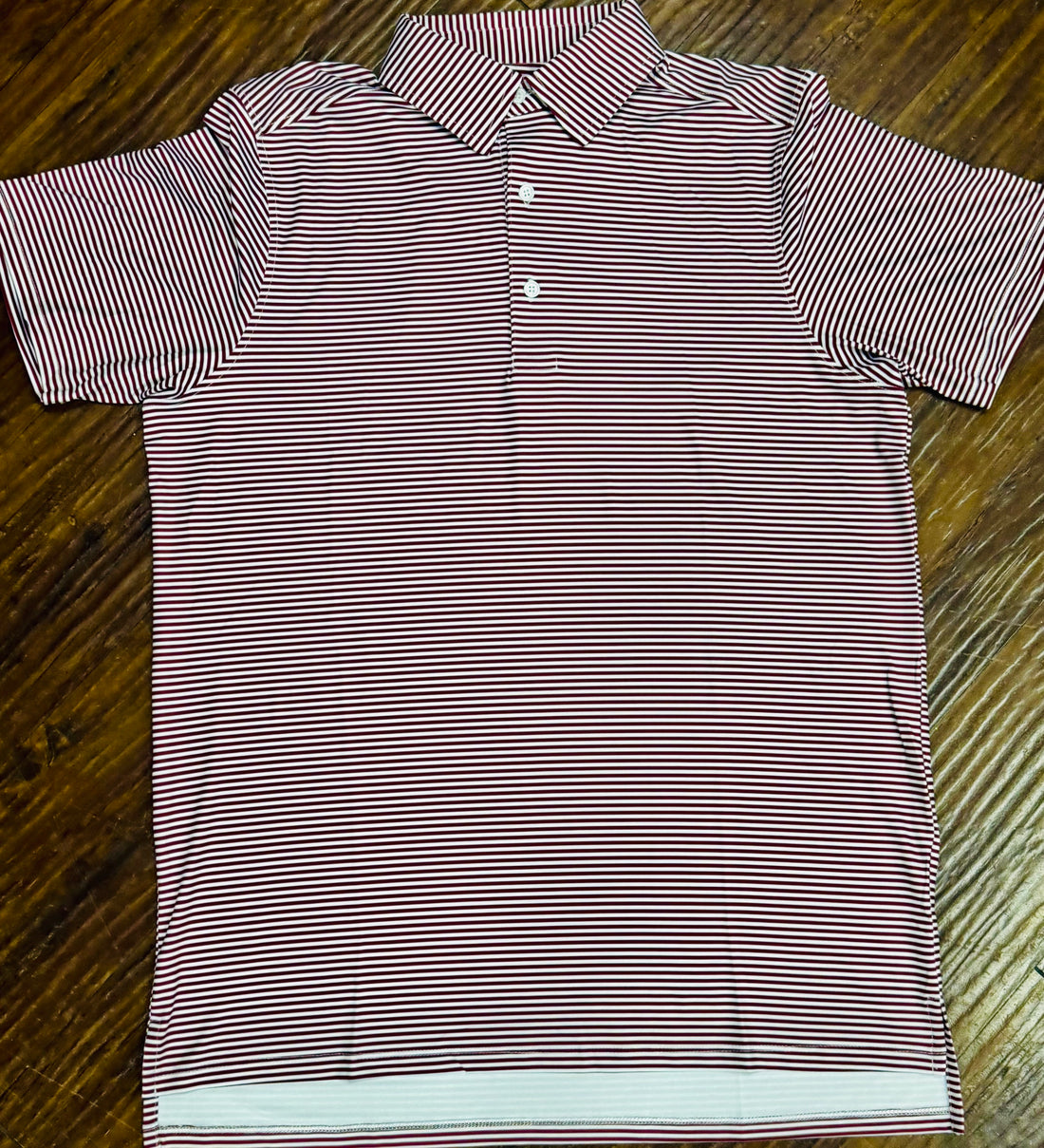 Maroon/Micro Grey/White Stripe Polo