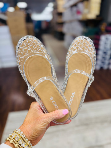 "Bruce" Clear Slip-On Shoe With Strap