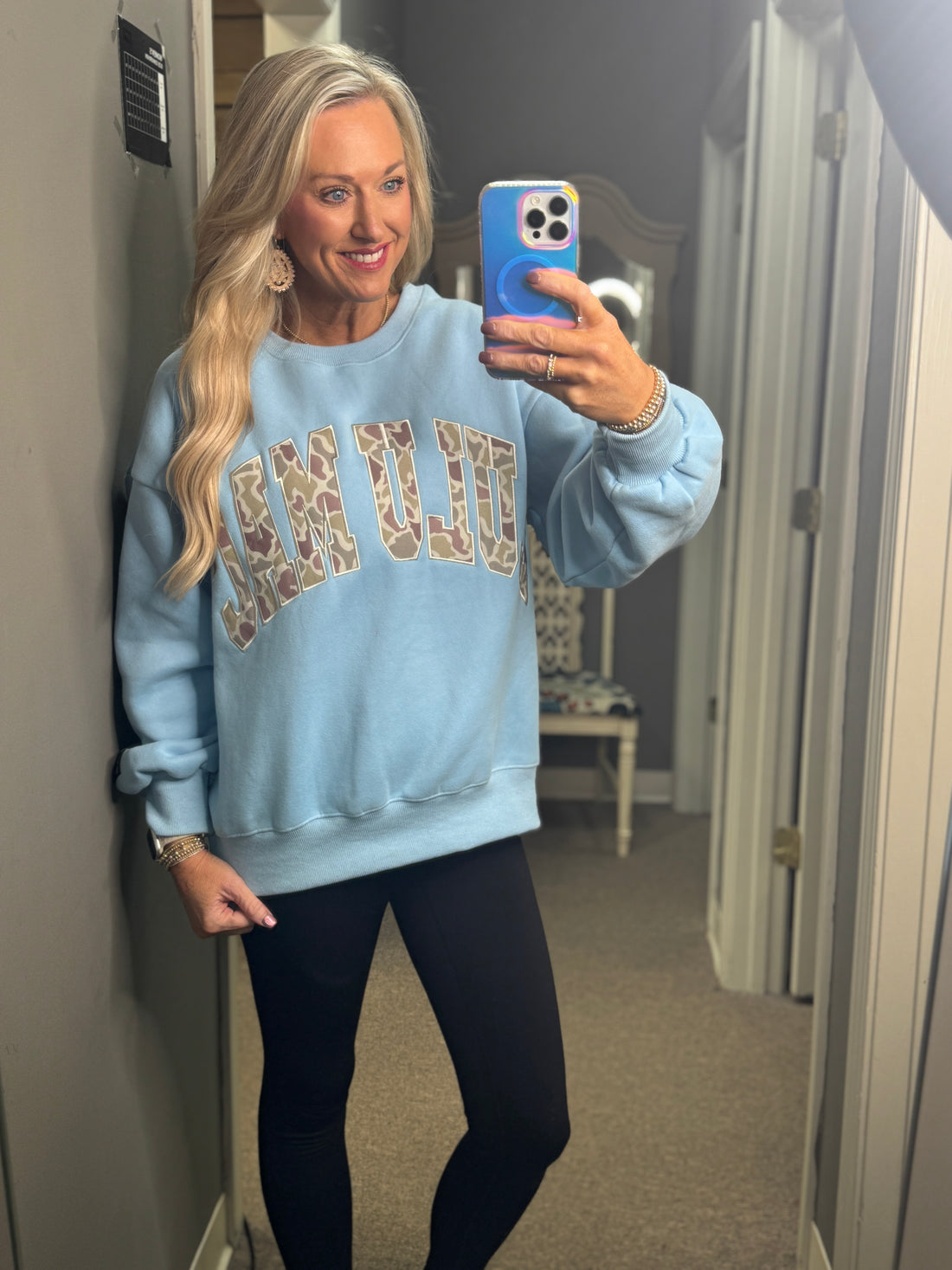 LuLu Mac Sweatshirt | Baby Blue | Camo