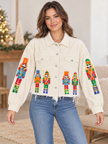 Sequin Nutcrackers Christmas Jacket