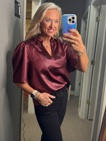 Textured And Shine Top