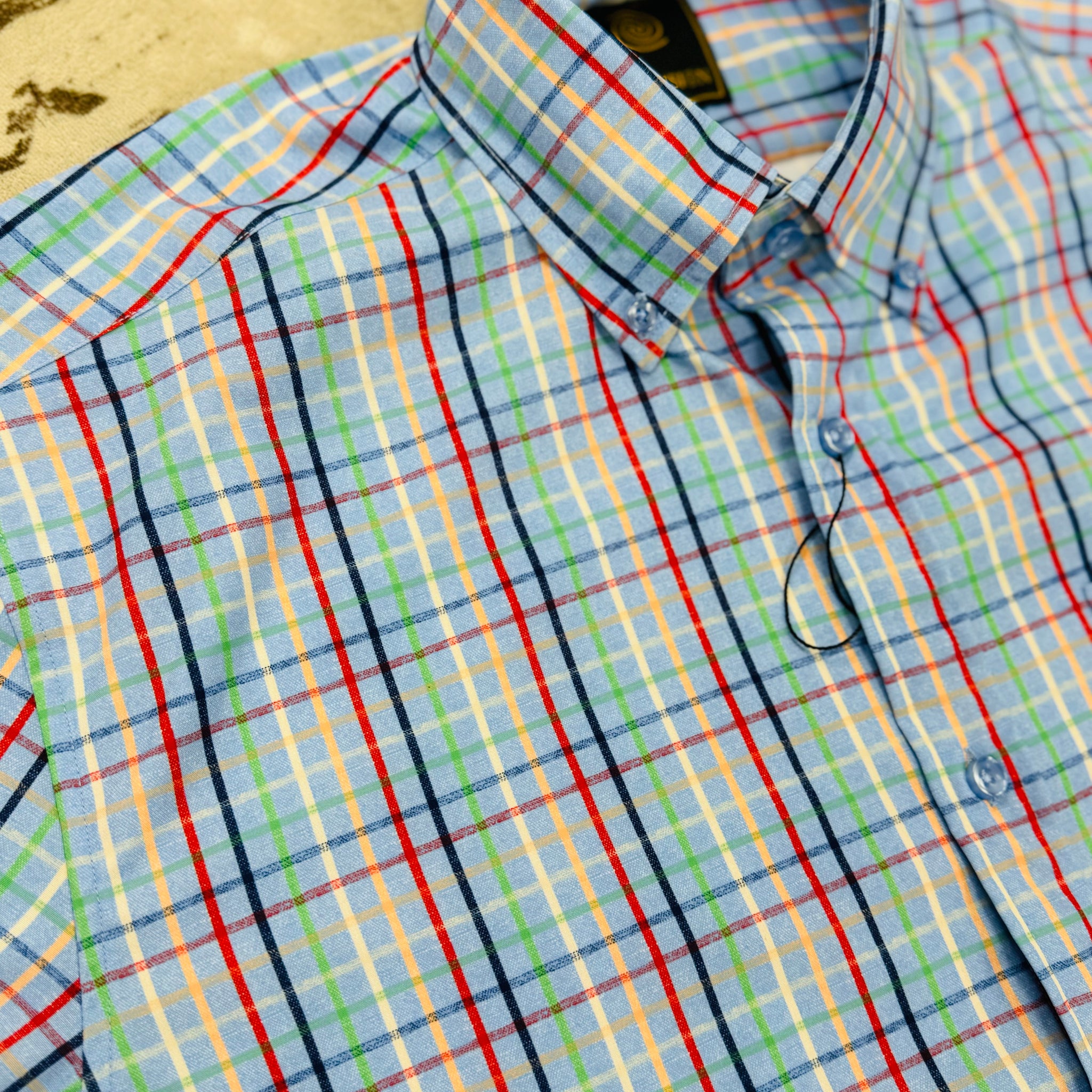 FX Fusion Windowpane Slab S/S Button Down Shirt