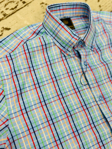 FX Fusion Windowpane Slab S/S Button Down Shirt