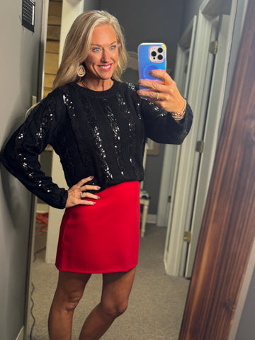 Sequined Black Detailed Sweater