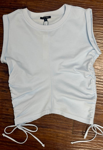 Side Ruched Tie Tank Slim Fit