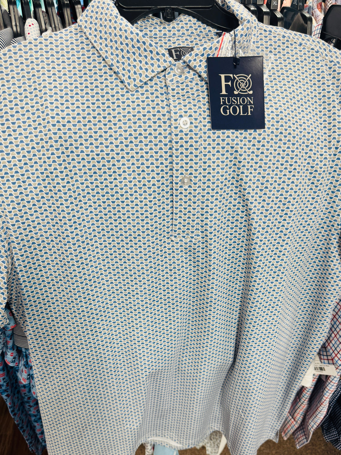 Heather Geo Print Polo