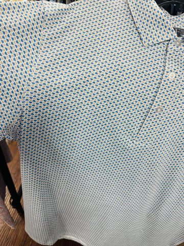 Heather Geo Print Polo