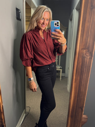 Rhinestone Embellished Blouse