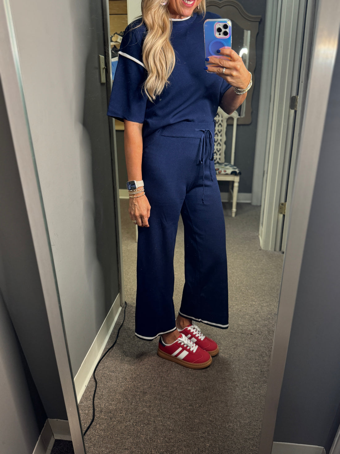 Navy Contrast Trim Set