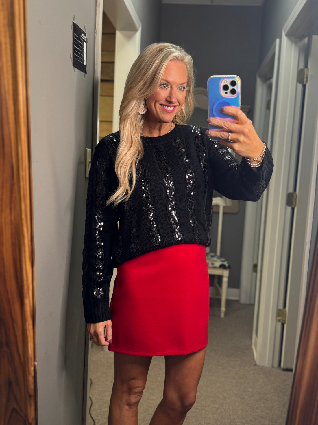 Sequined Black Detailed Sweater