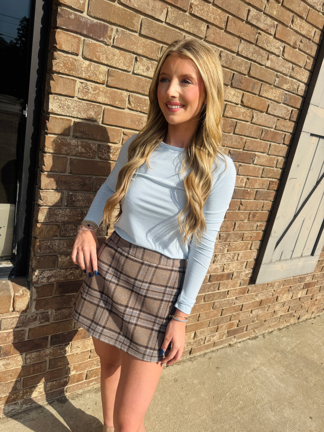 Fall Plaid Flannel Skirt