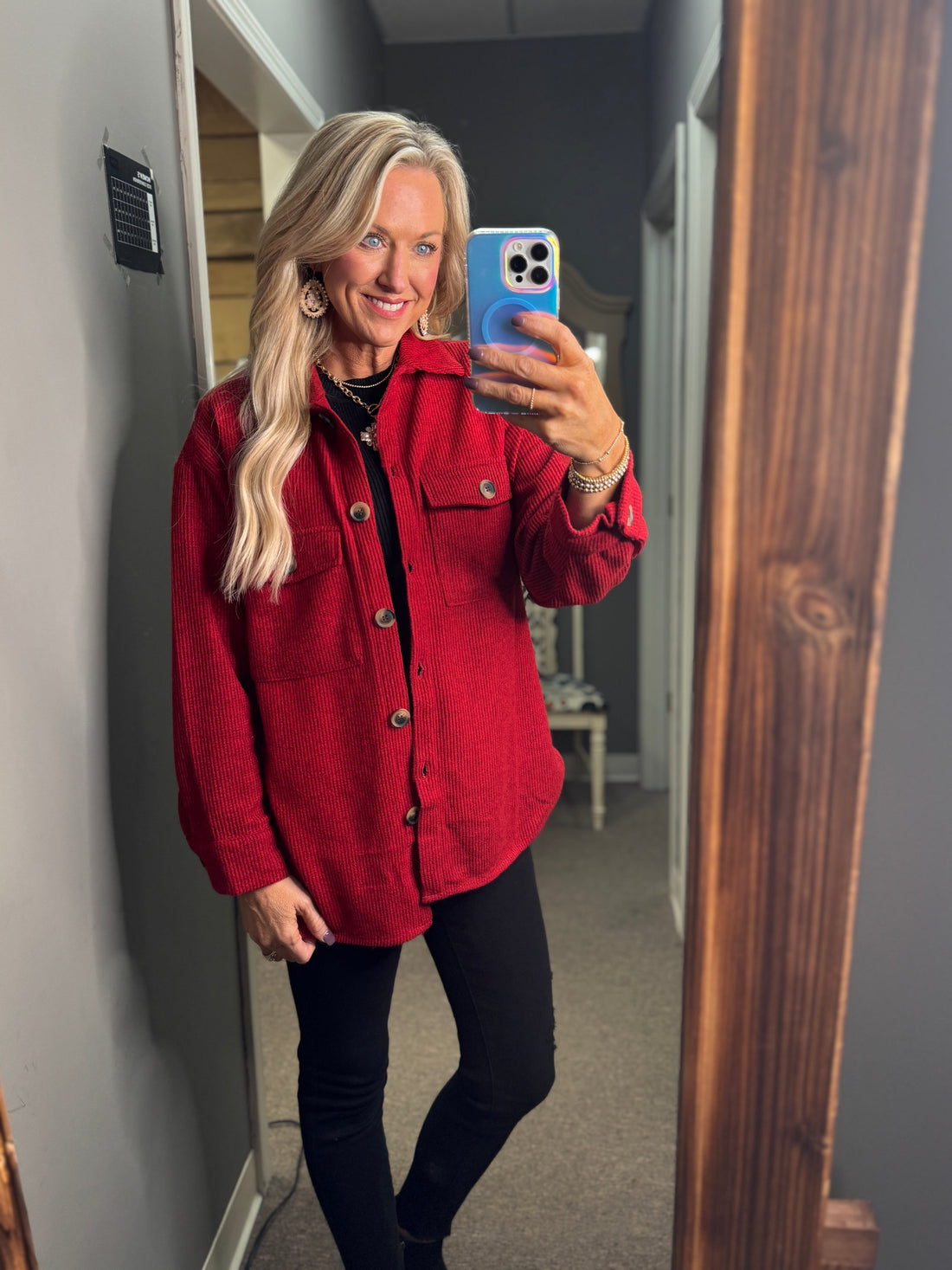 Cozy Brushed Waffle Shacket