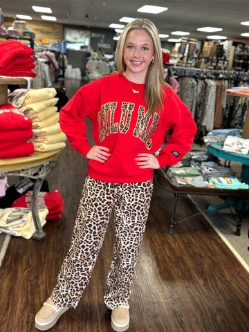 LuLu Mac Sweatshirt | Red | Leopard