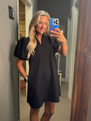 Textured Black Dress