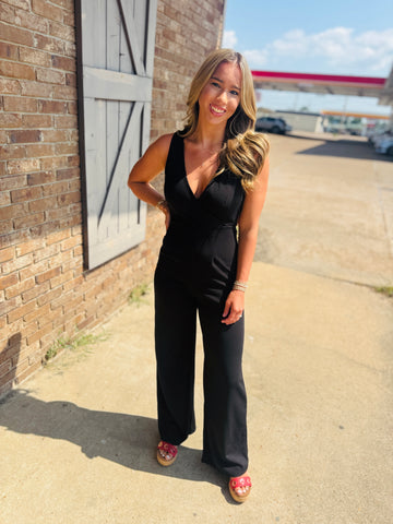 Cross Back Wide Leg Jumpsuit