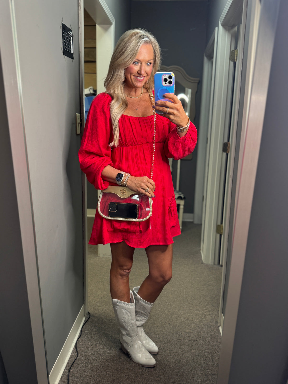 Game Day Charming Red Dress