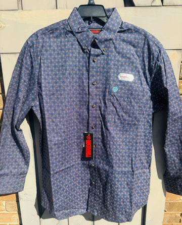 Men's Diamond Print Button Down Shirt