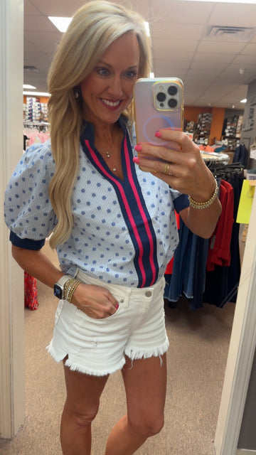 Bold Striped Detailed Top