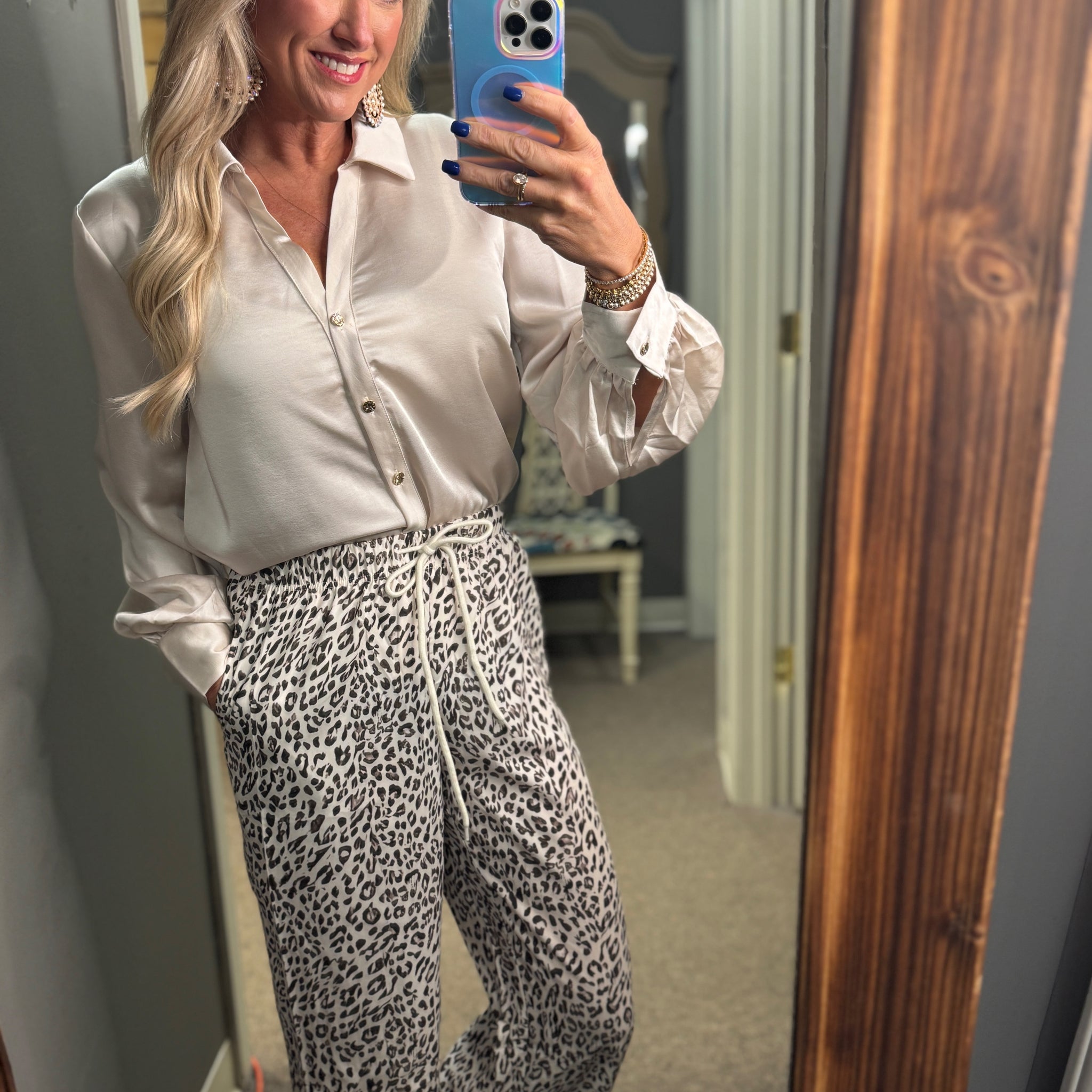 Leopard Drawstring Pants