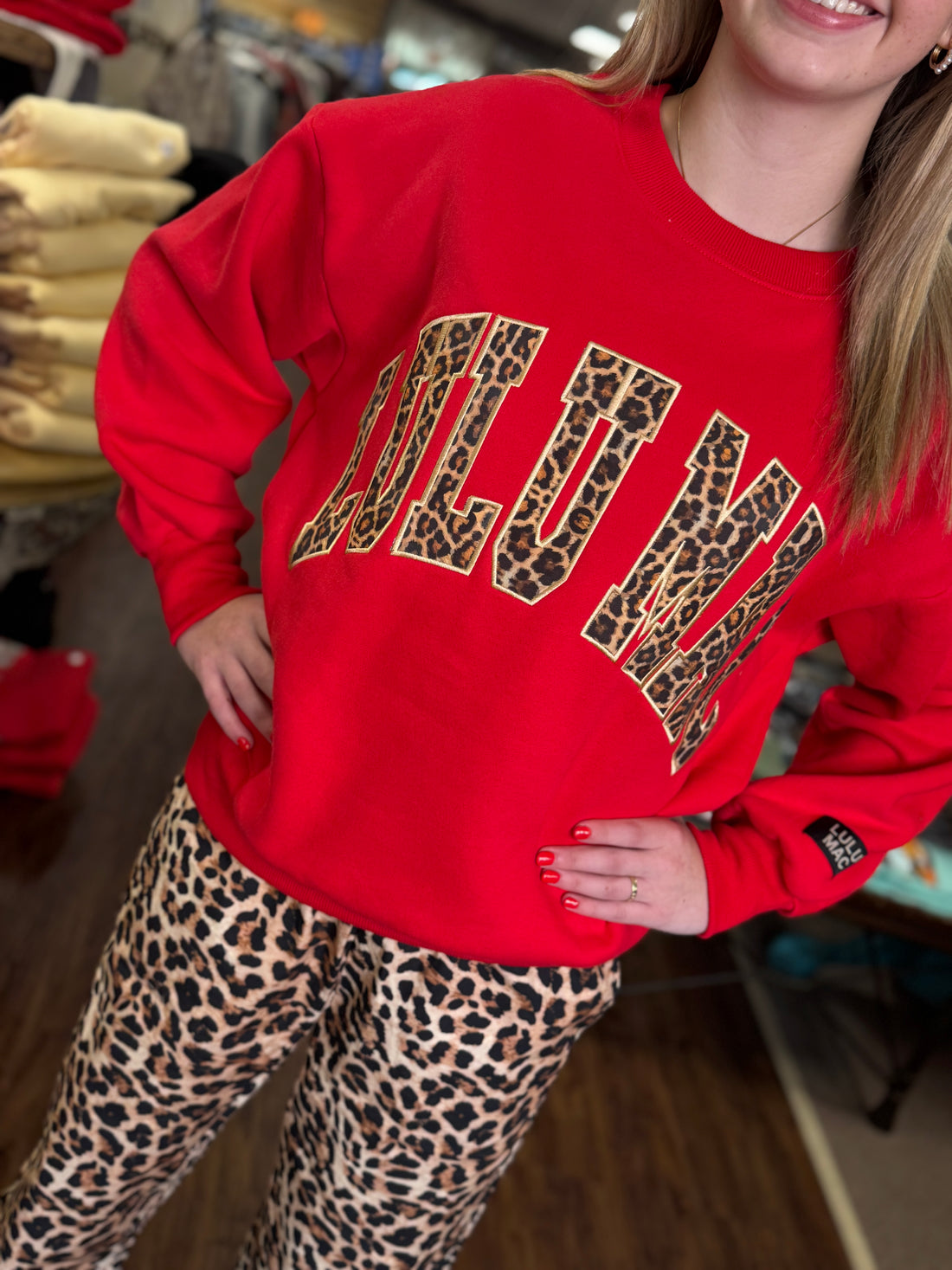 LuLu Mac Sweatshirt | Red | Leopard