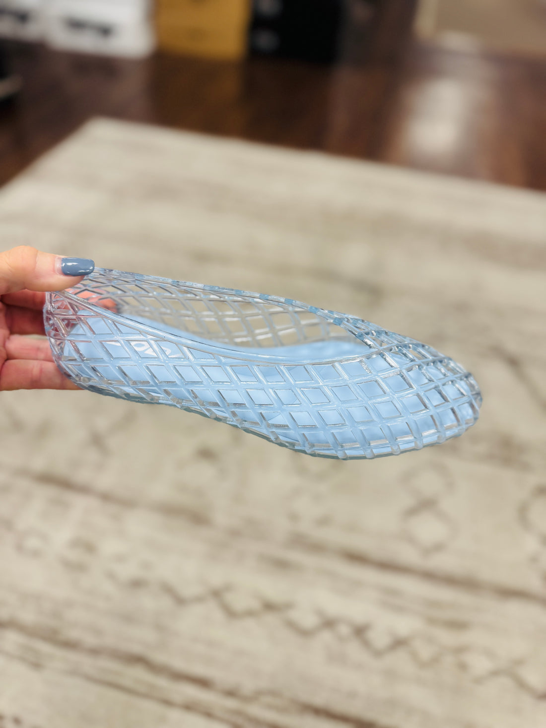 "User" Clear Blue Jelly Shoes