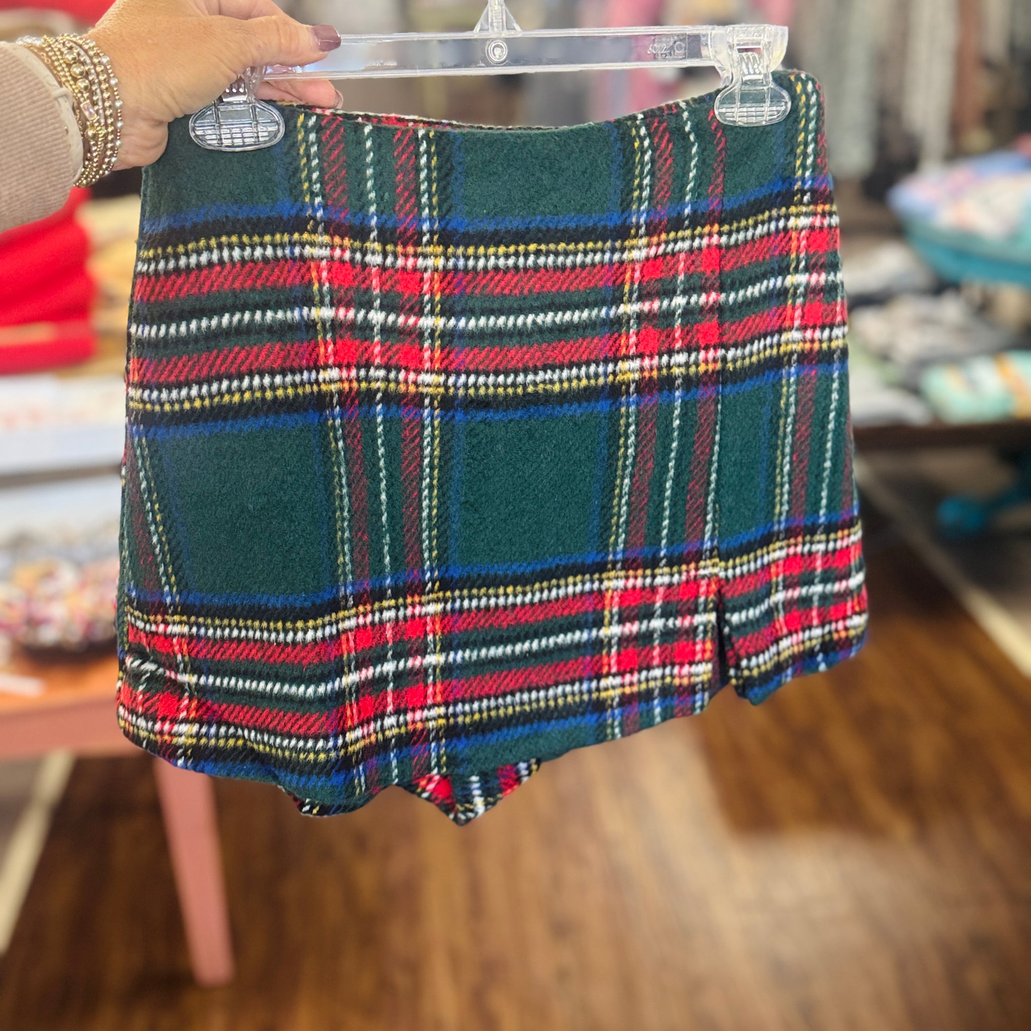 Charming Christmas Plaid Skort