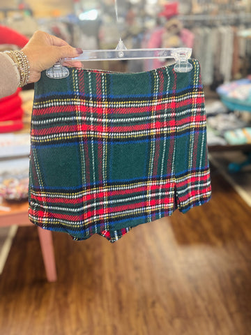 Charming Christmas Plaid Skort
