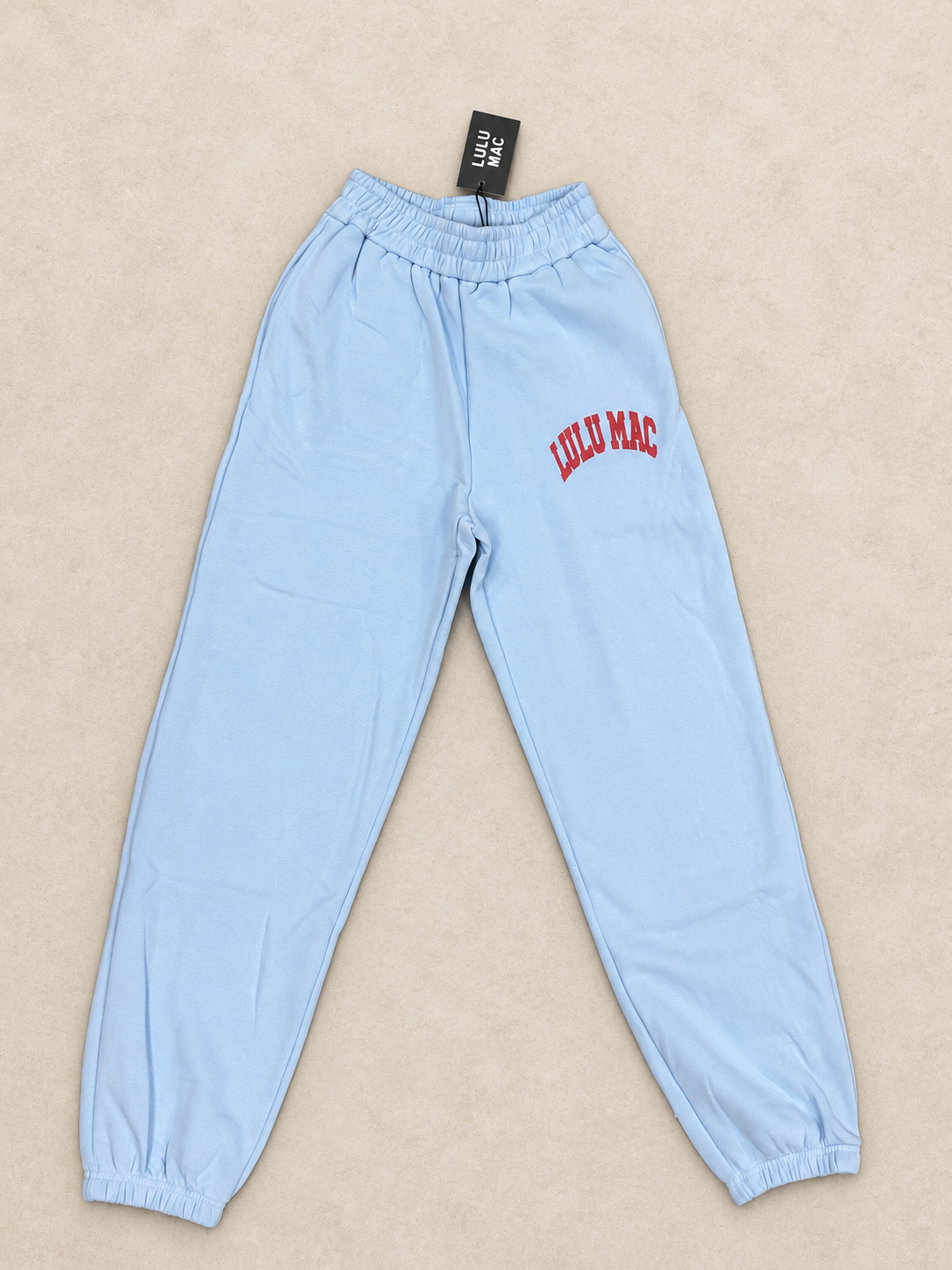 LuLu Mac Puff Letter Sweatpant - Light Blue/Red
