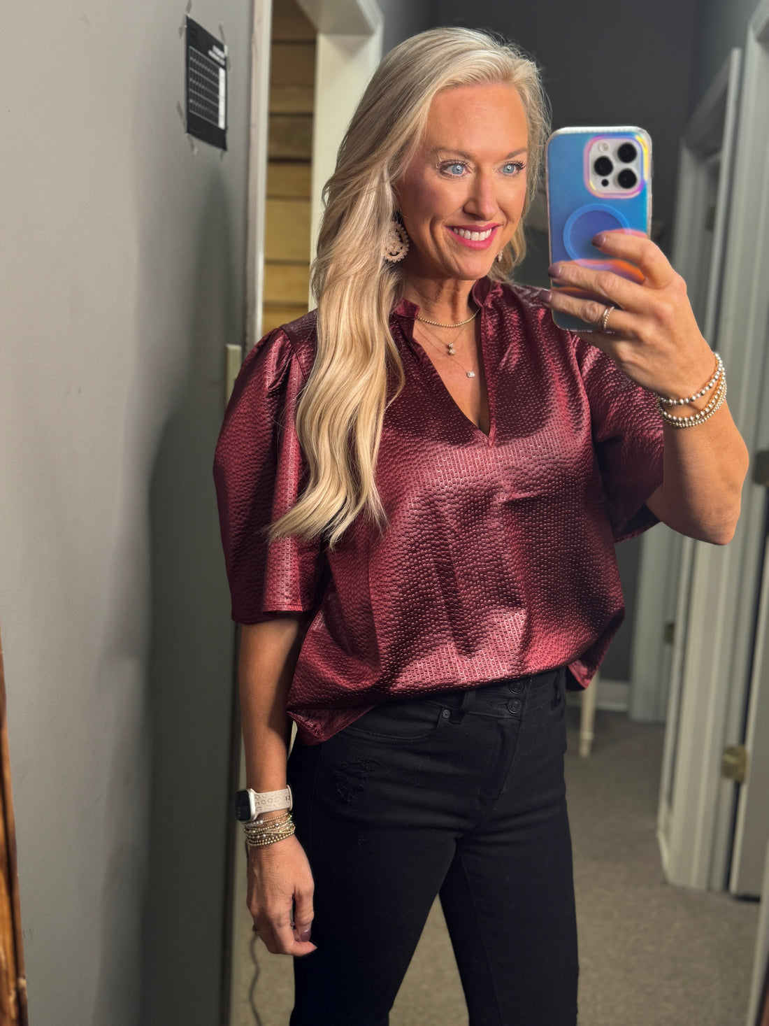 Textured And Shine Top