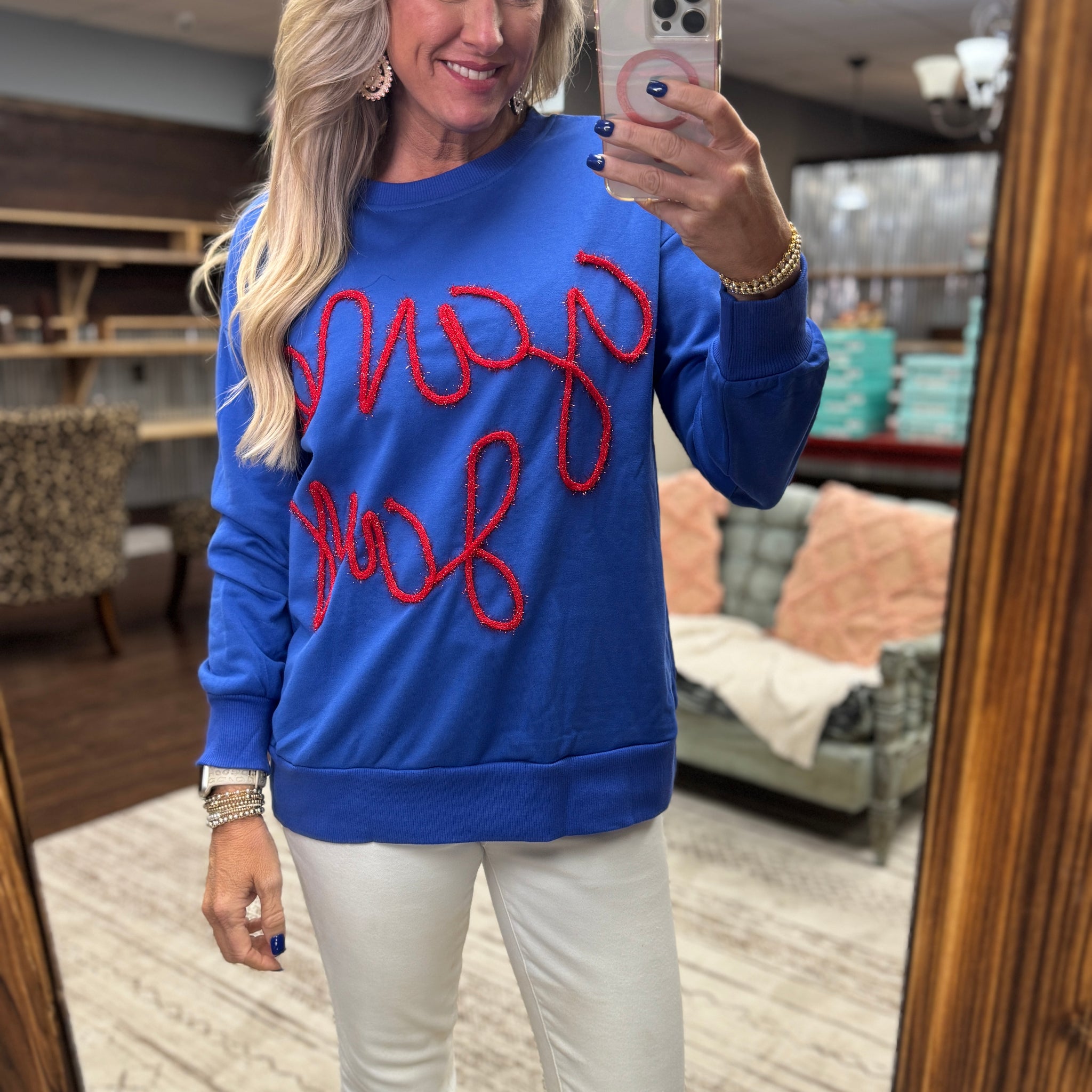 Adorable Game Day Tinsel Sweatshirt