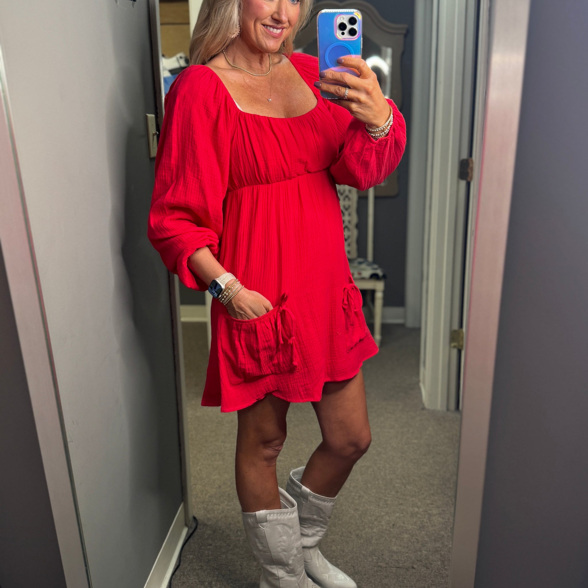 Game Day Charming Red Dress