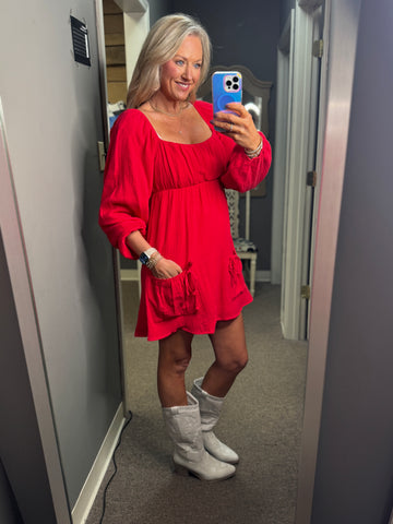 Game Day Charming Red Dress