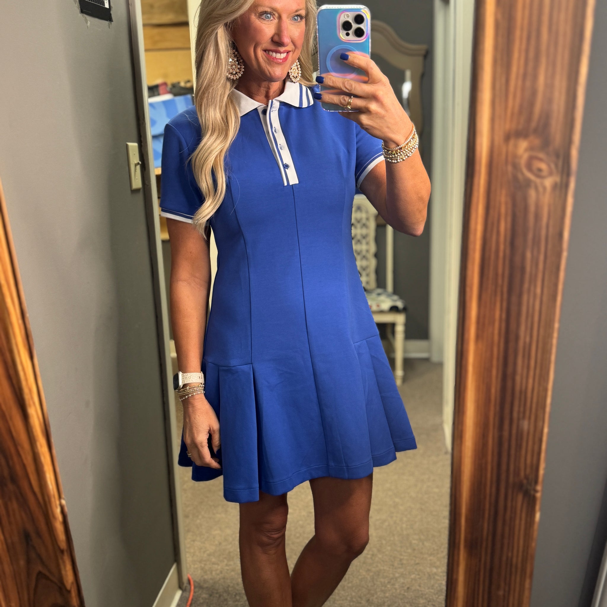 Game Day Knit Polo Dress