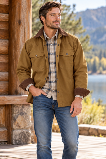 Men's Retro Canvas Shirt Jacket
