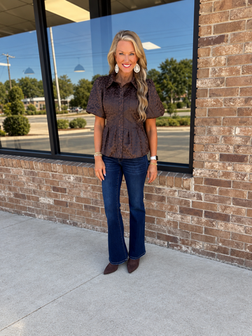 Bold Faux Leather Peplum Top