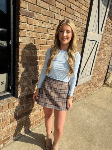 Fall Plaid Flannel Skirt