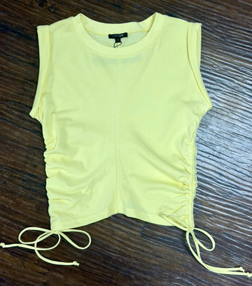 Side Ruched Tie Tank Slim Fit