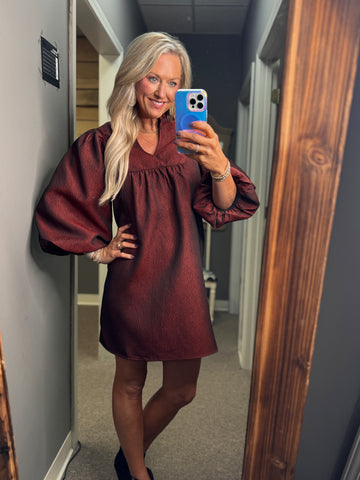 Elegant Textured Babydoll Dress