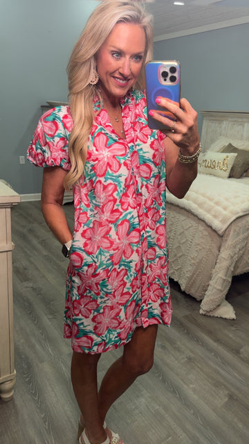 Charming Floral Print Dress
