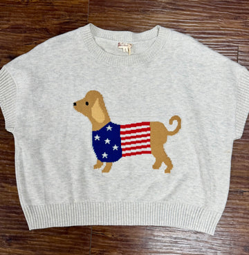Puppy Motif Graphic Sweater