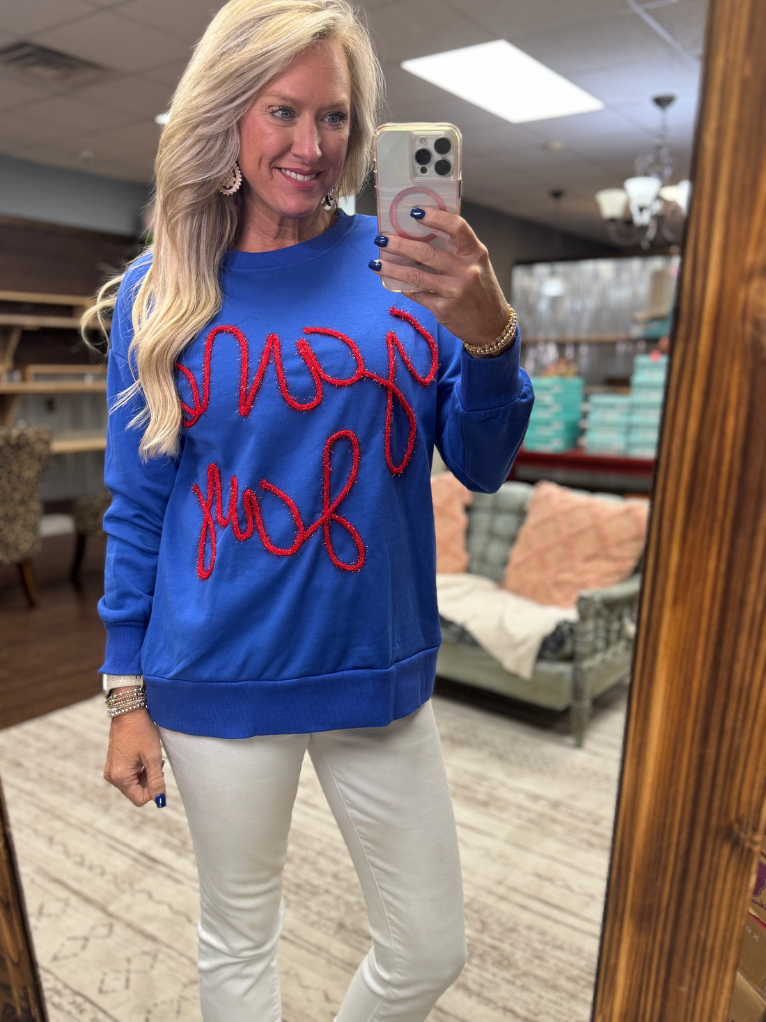 Adorable Game Day Tinsel Sweatshirt
